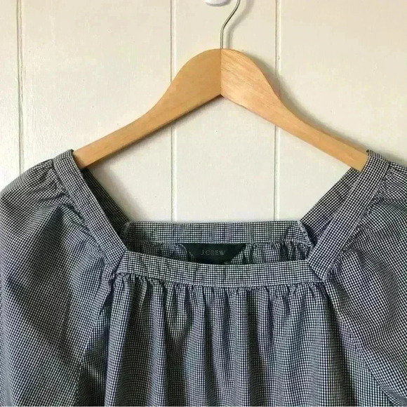J.Crew 3/4 Sleeve Shepherd’s Check Cotton Top Blouse Size 2 - Picture 3 of 9